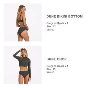 Vuori Dune bikini cropped top swim set Oregano Dot XL
